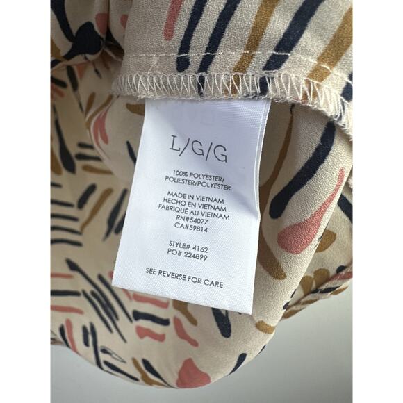 Cabi Marni Blouse Abstract Print Chiffon Deep V Crossover Top 4162 Size Large - Picture 9 of 14